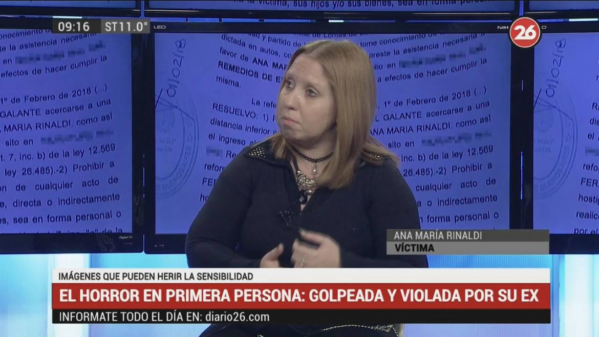 Ana María Rinaldi, víctima de violencia de género (Canal 26)