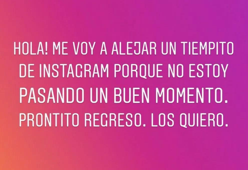 Mensaje de Adabel Guerrero en Instagram
