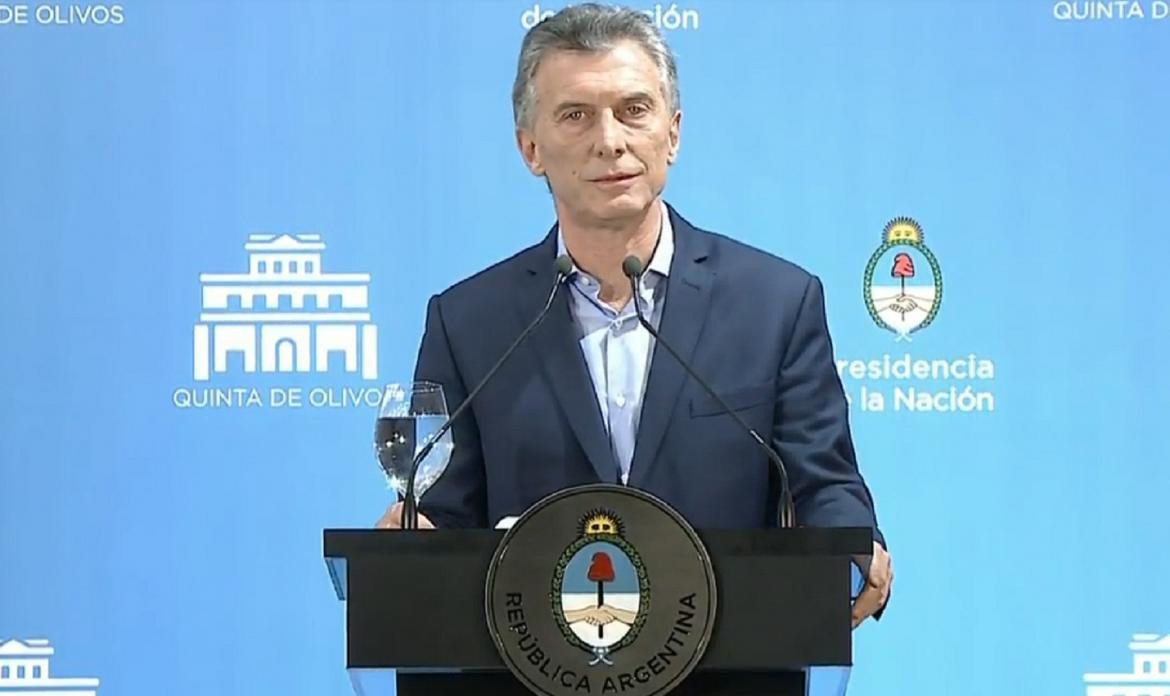 Mauricio Macri - conferencia de prensa en Olivos, captura