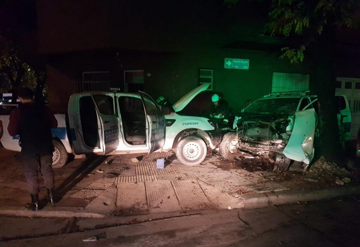 Accidente de patrulleros en Barracas (Twitter)