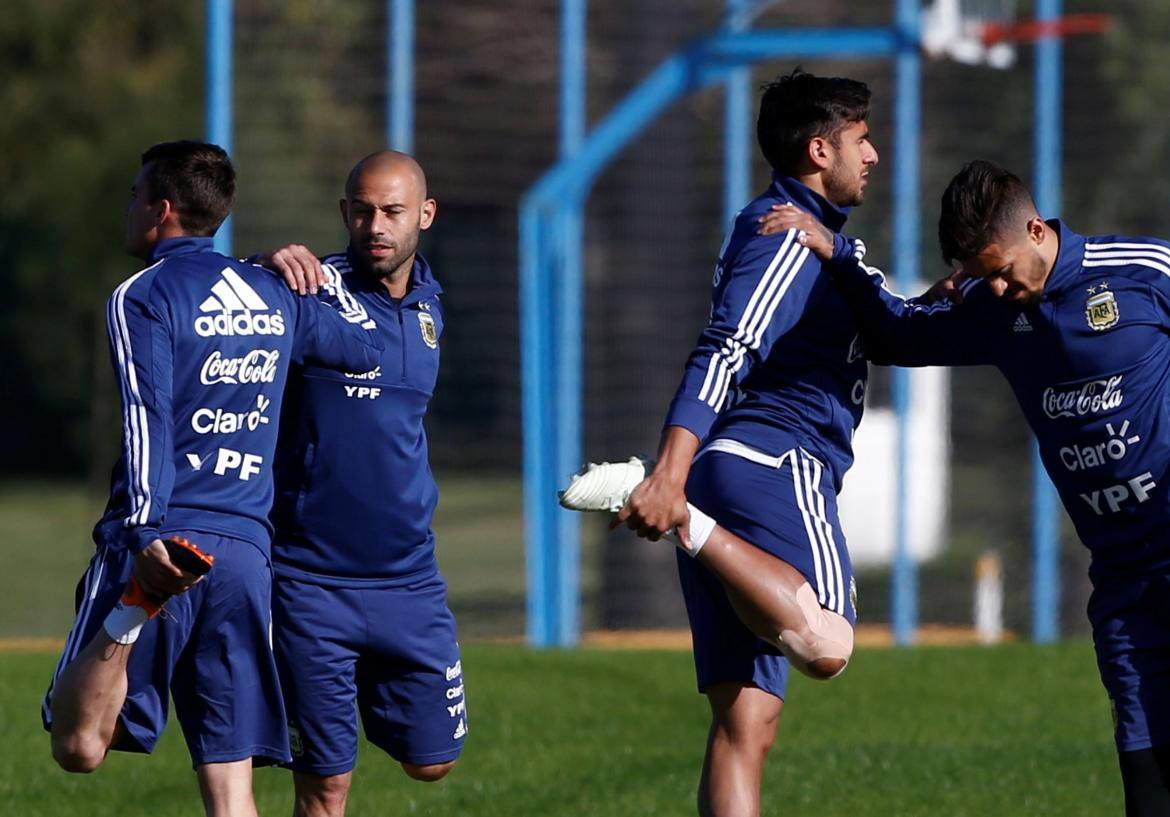 Mascherano, entrenamiento de la Selección Argentina, NA