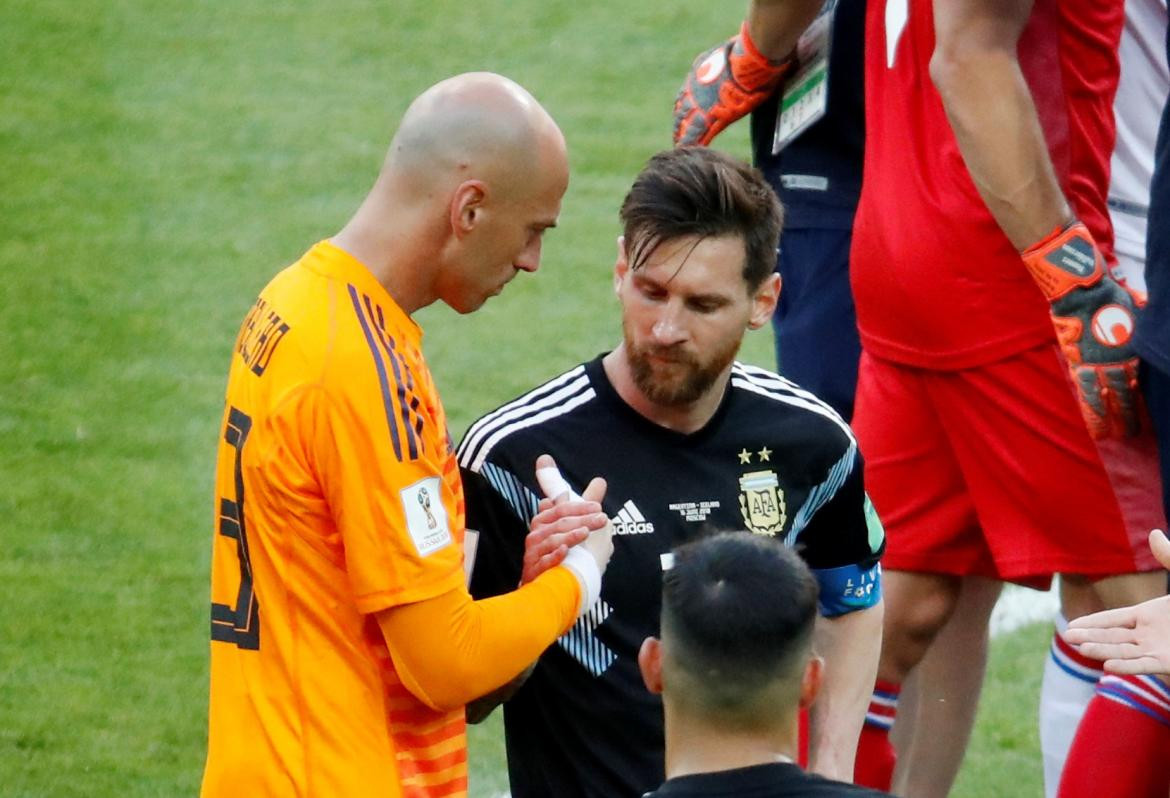Mundial Rusia 2018, Wilfredo Caballero y Lionel Messi, Selección Argentina, Argentina vs. Islandia, Reuters