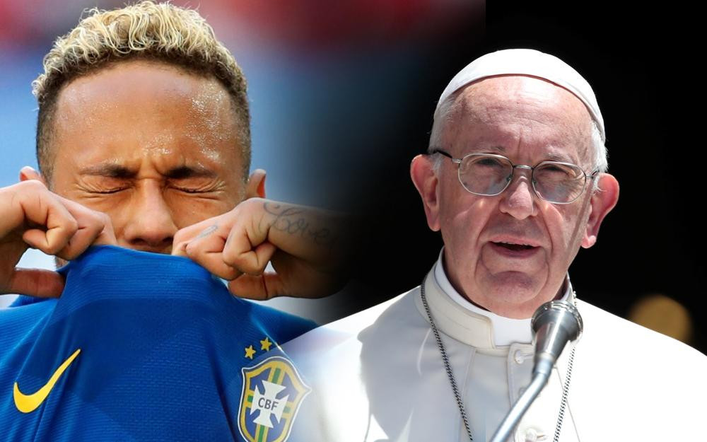 Neymar y el Papa Francisco