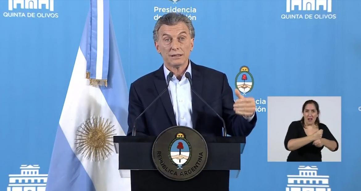 Mauricio Macri en conferencia en Quinta de Olivos, captura de YouTube