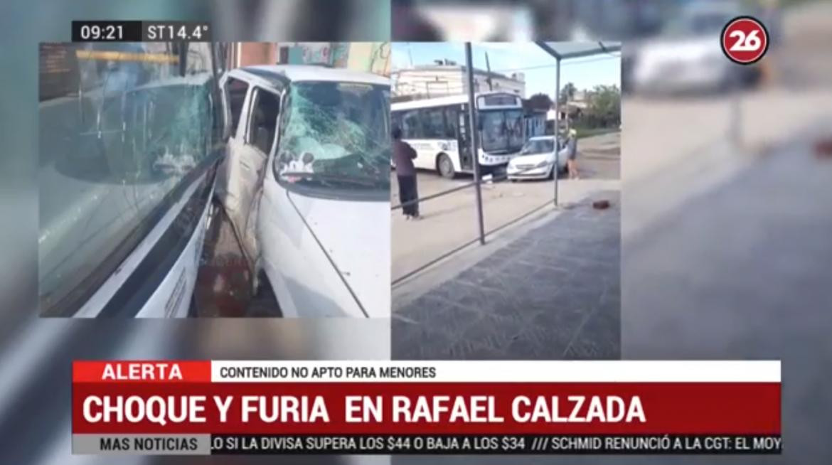 Canal 26 - choque en Rafael Calzada