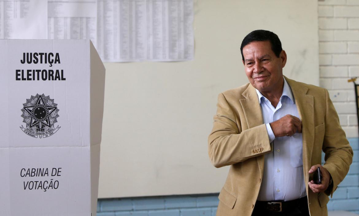 Hamilton Mourao, vice de Jair Bolsonaro, elecciones en Brasil, Reuters