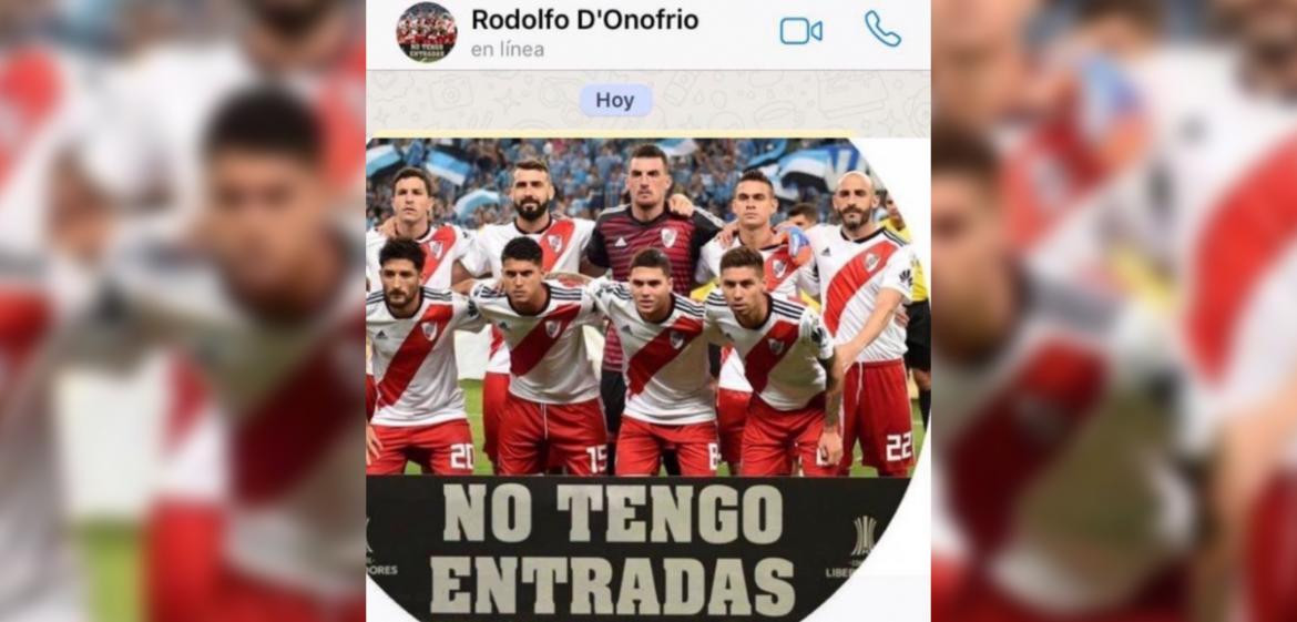 Superfinal de la Libertadores, DOnofrio y un extraño mensaje en WhatsApp