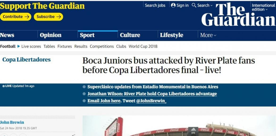 Medios del mundo hablan de la Superfinal de Libertadores, River vs. Boca