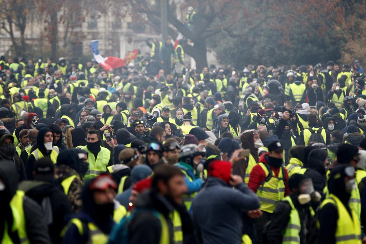 Protesta de chalecos amarillos en París, Reuters