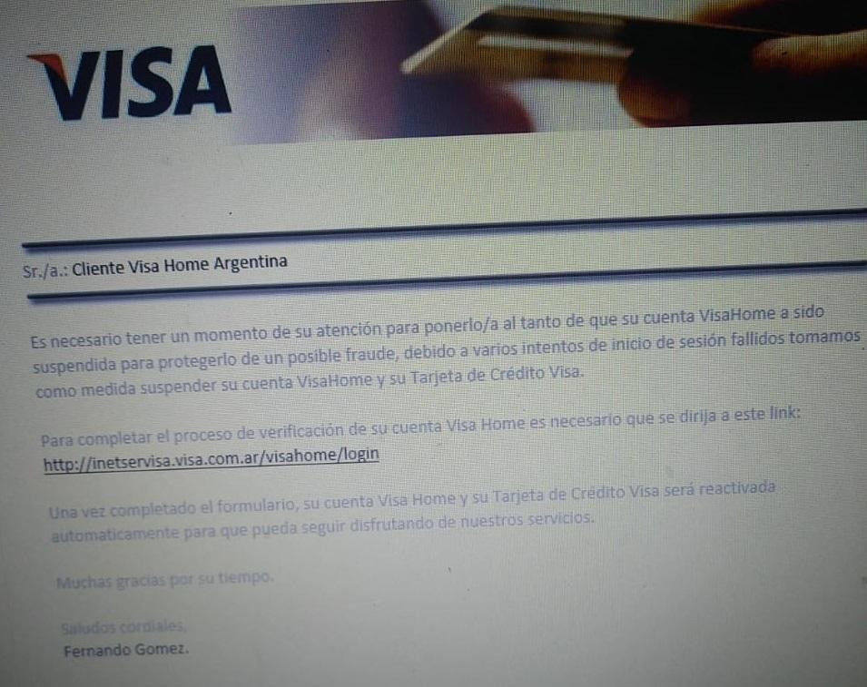 Visa - Modalidad fraudulenta