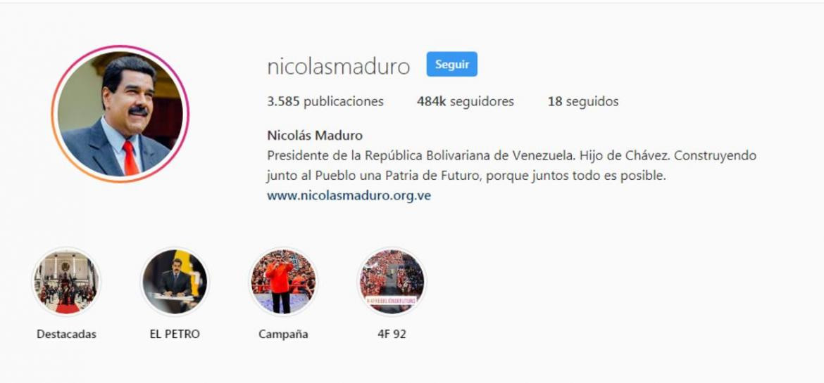 Nicolás Maduro, presidente de Venezuela, Twitter