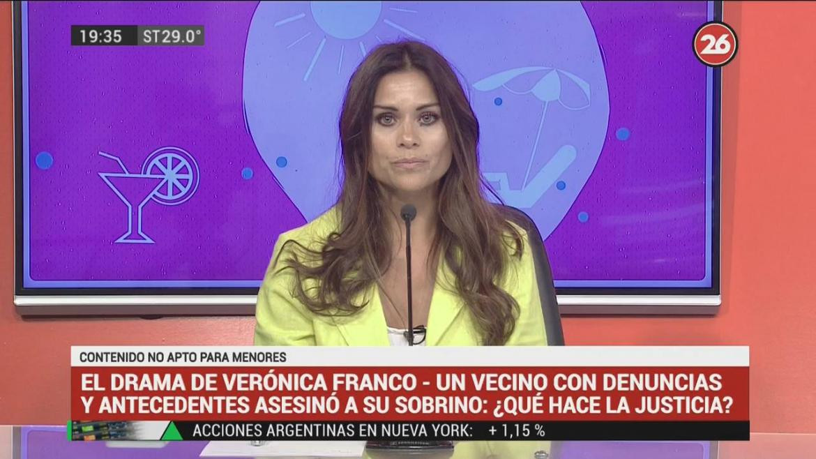 Verónica Franco, periodista Canal 26 por la muerte de su sobrino