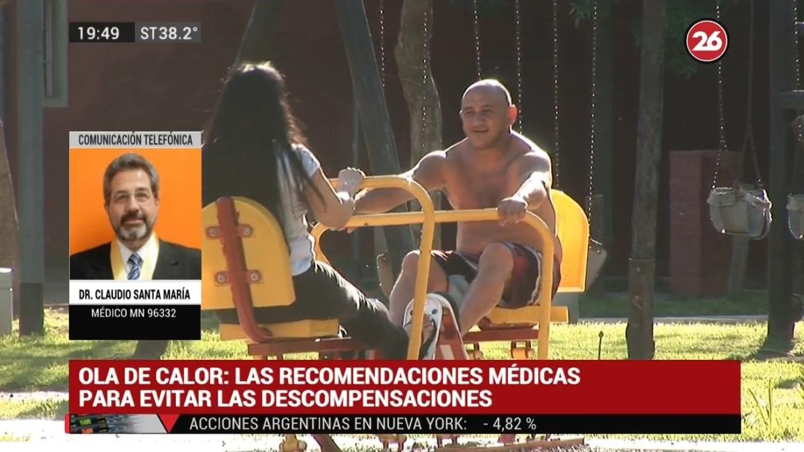 Doctor Claudio Santa María por ola de calor, alerta naranja, Canal 26