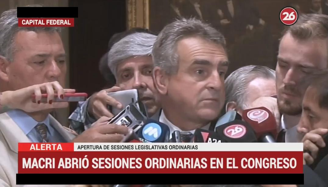 Agustín Rossi - Congreso tras apertura de Macri de sesiones ordinarias Canal 26