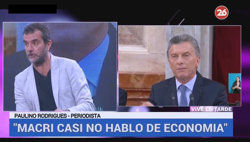 Paulino Rodrigues sobre discurso de Macri - Canal 26