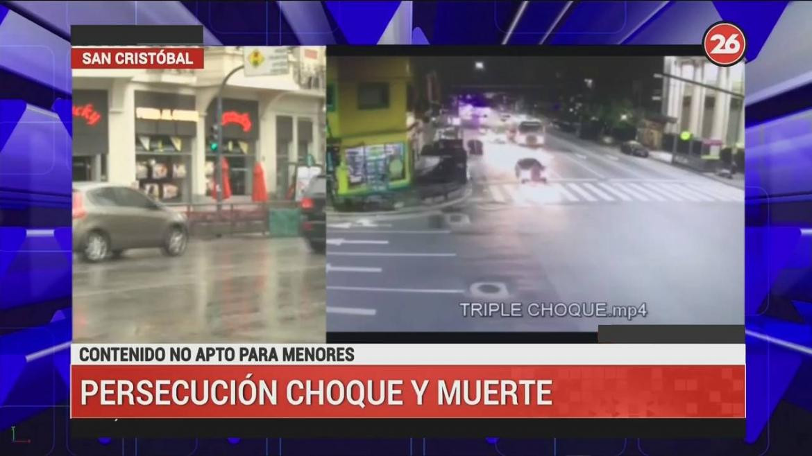 Choque y persecución fatal en San Cristóbal (Canal 26)