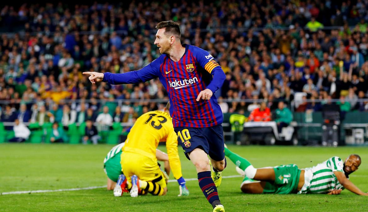La Liga, Betis vs. Barcelona, fútbol, deportes, gol de Messi, Reuters
