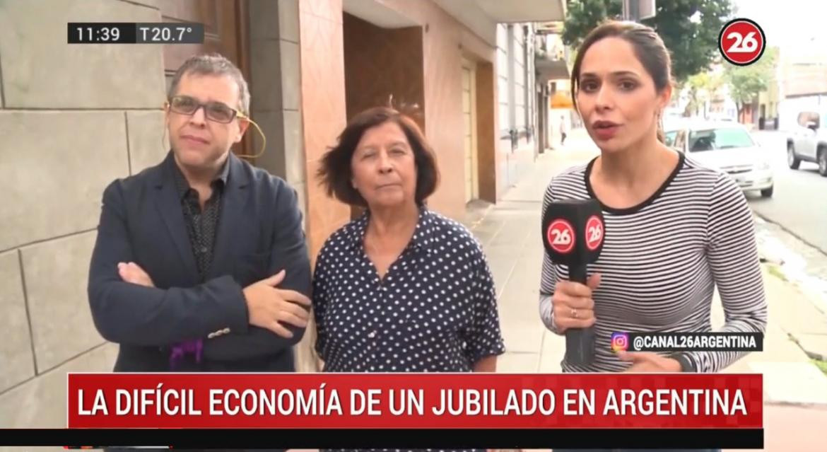 La difícil economía de un jubilado en Argentina, informe Canal 26	