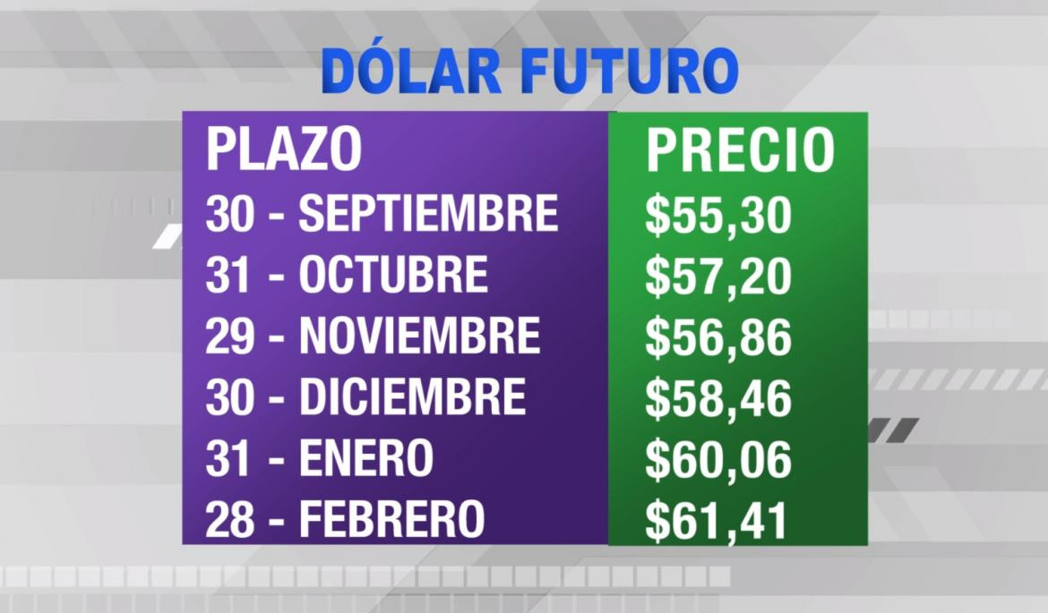 Dólar futuro, cotizaciones septiembre 2019 - febrero 2020, economía argentina, CANAL 26