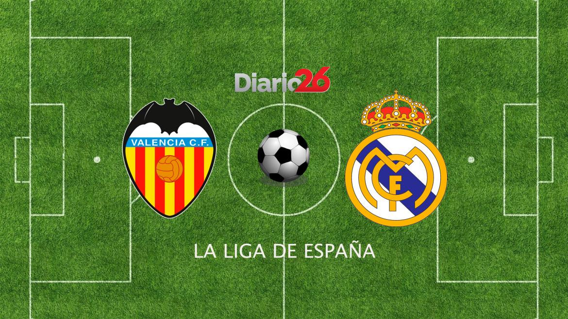 La Liga Santander, Valencia vs. Real Madrid, fútbol, deportes, Diario26