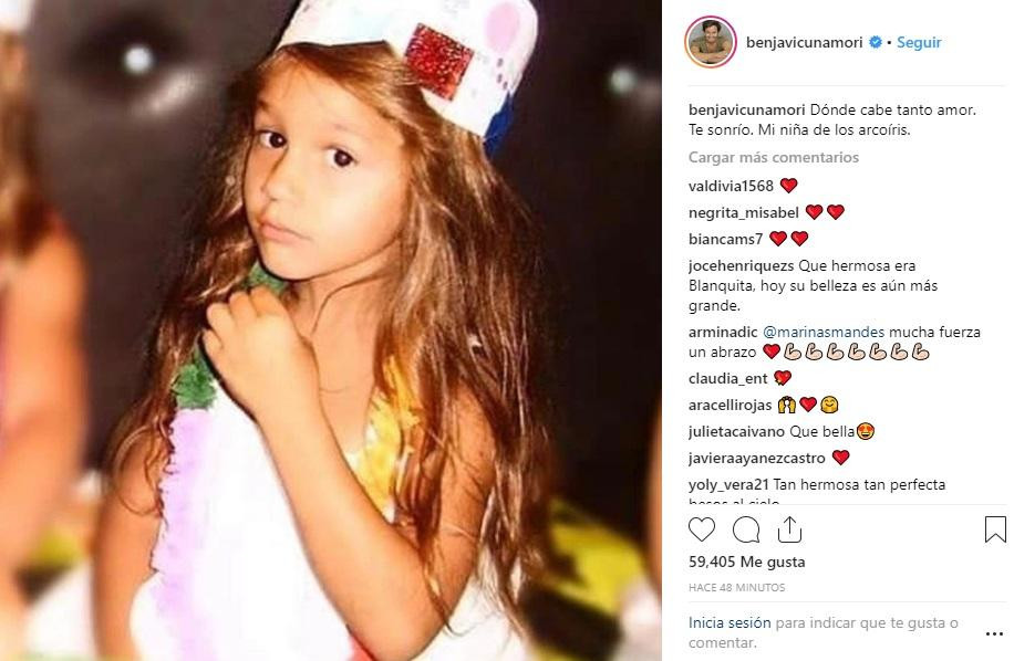 Benjamín Vicuña y su mensaje en Instagram a Blanquita