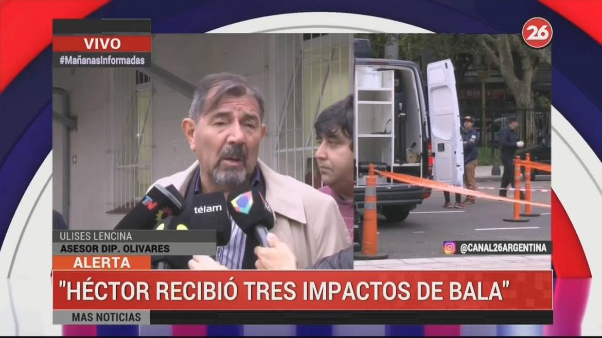 Ulises Lencina, asesor de Héctor Olivares tras su atentado (Canal 26)