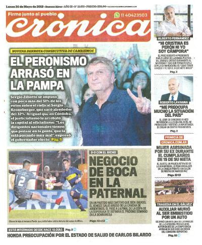 Tapas de diarios - Crónica lunes 20-05-19