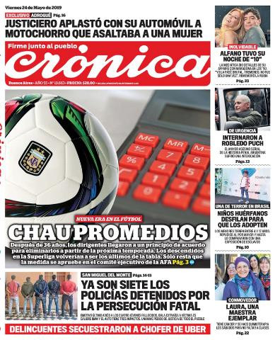 Tapas de diarios - Crónica viernes 24-05-19
