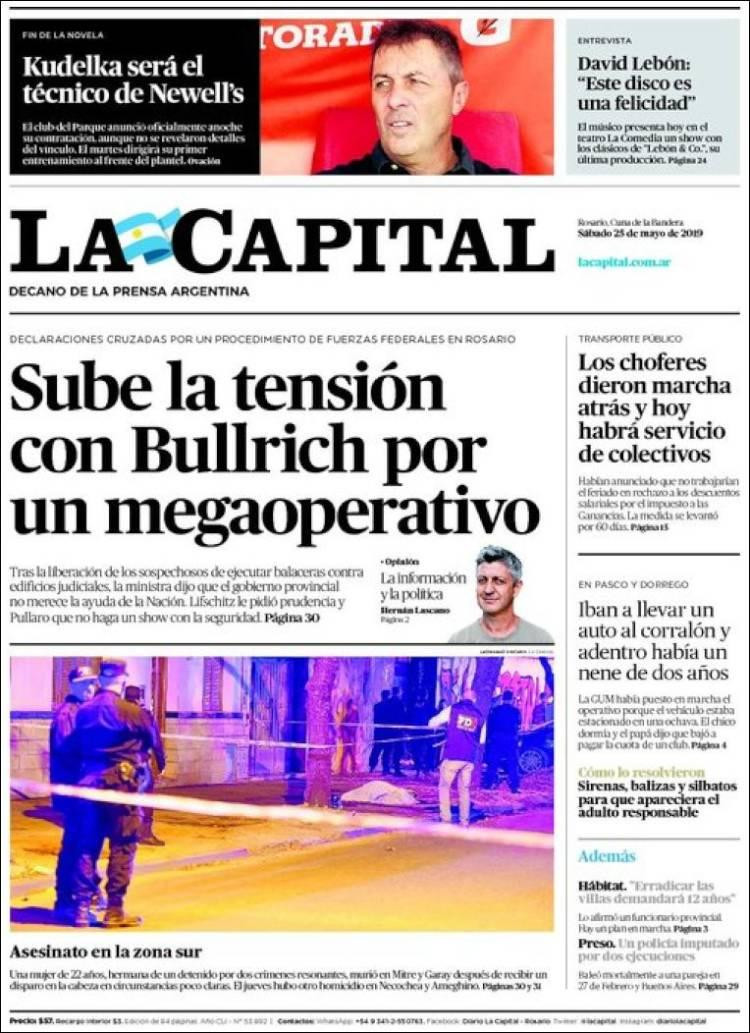 Tapas de diarios - La Capital sábado 25-05-19