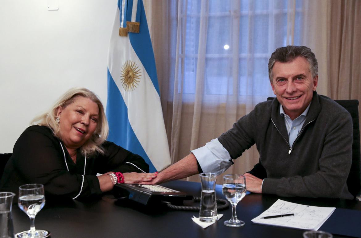 Elisa Carrió y Mauricio Macri (Agencia NA)