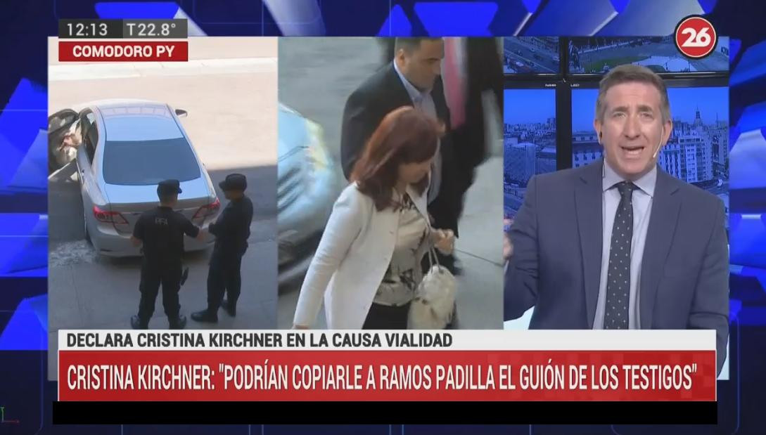 Sebastián Dumont sobre en Cristina Kirchner, Canal 26