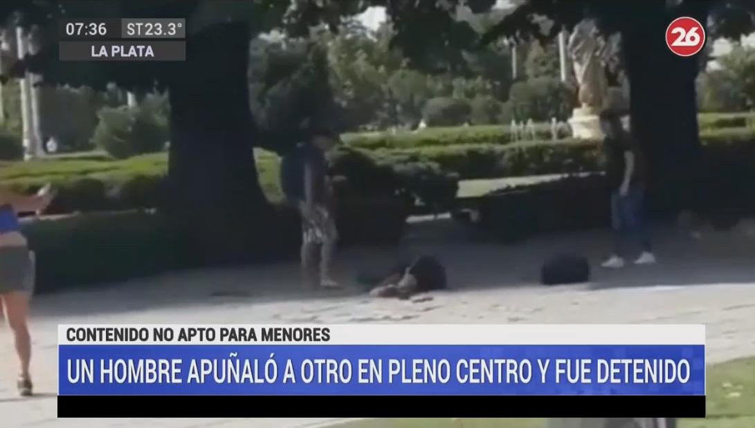 Hombre apuñala a otro en La Plata, captura Canal 26