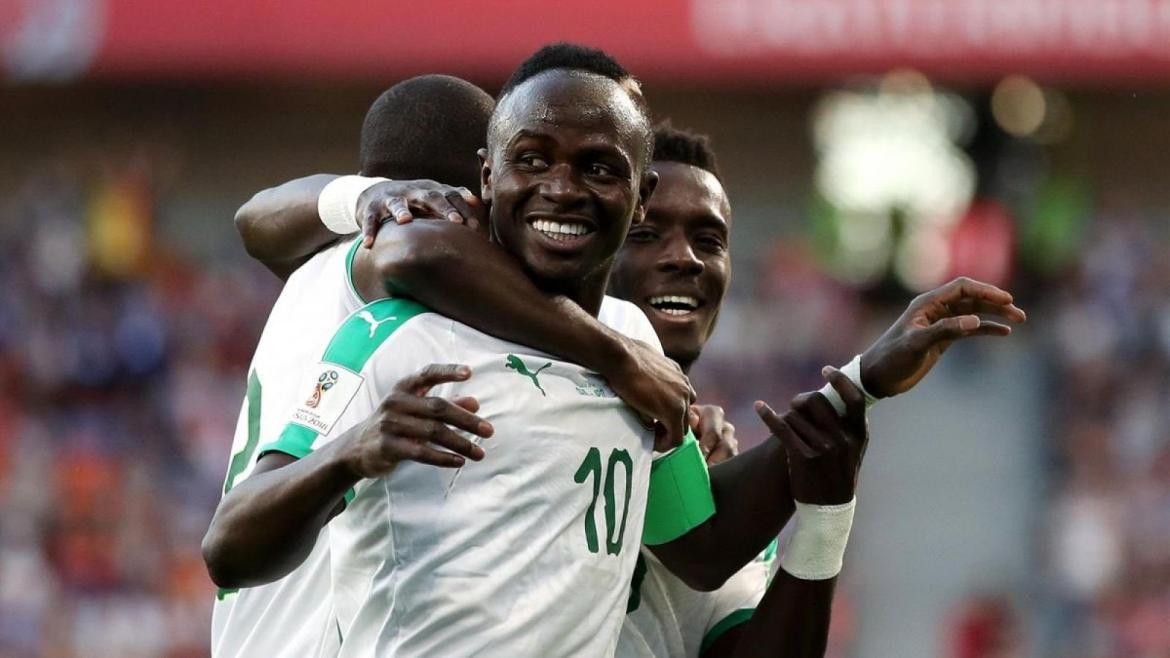 Festejo de Senegal ante Egipto por las Eliminatorias africanas