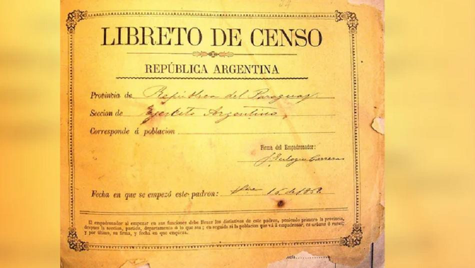 Libreto del primer censo nacional