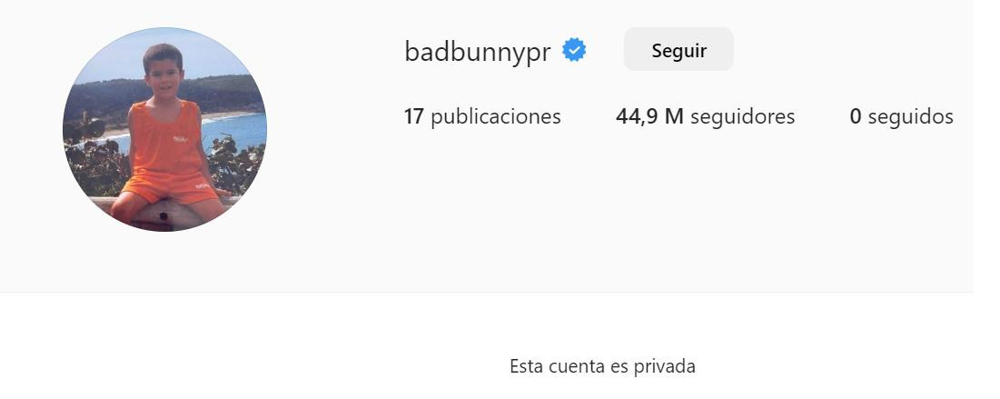 La publicación de Bad Bunny. Foto: Instagram.
