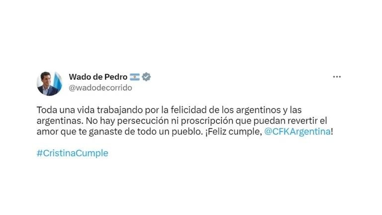 Cristina Fernández de Kirchner cumple 70 años: funcionarios y militantes la saludaron por redes sociales	