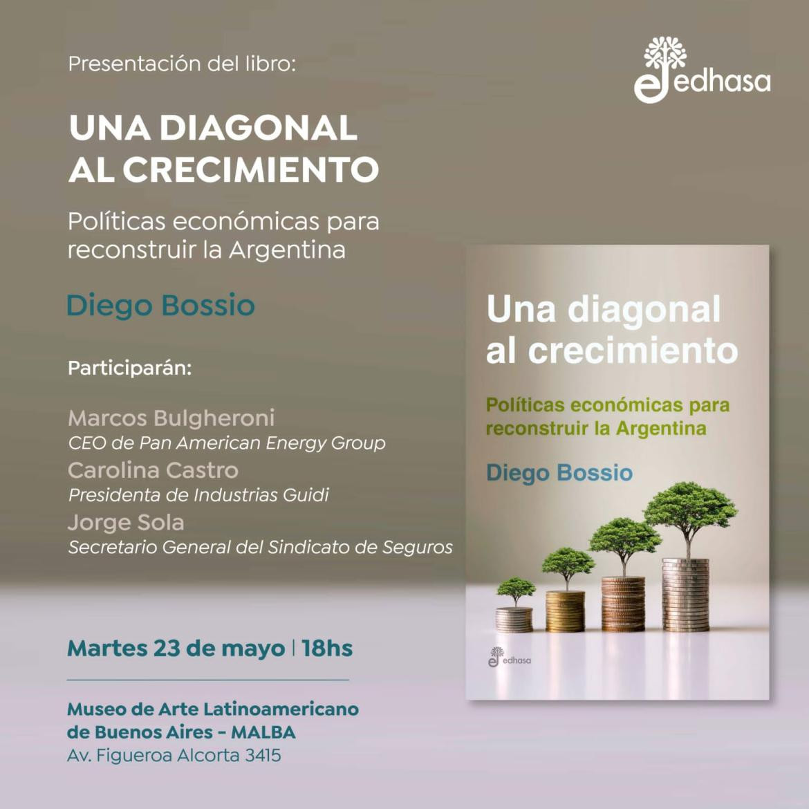 Presentación del libro Una diagonal al crecimiento de Diego Bossio.