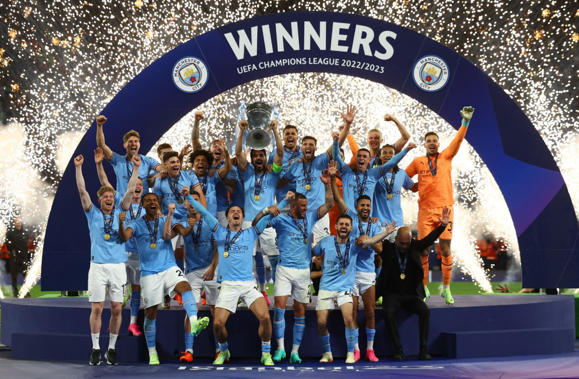 Manchester City campeón de la Champions League 2022-23. Foto: Reuters.