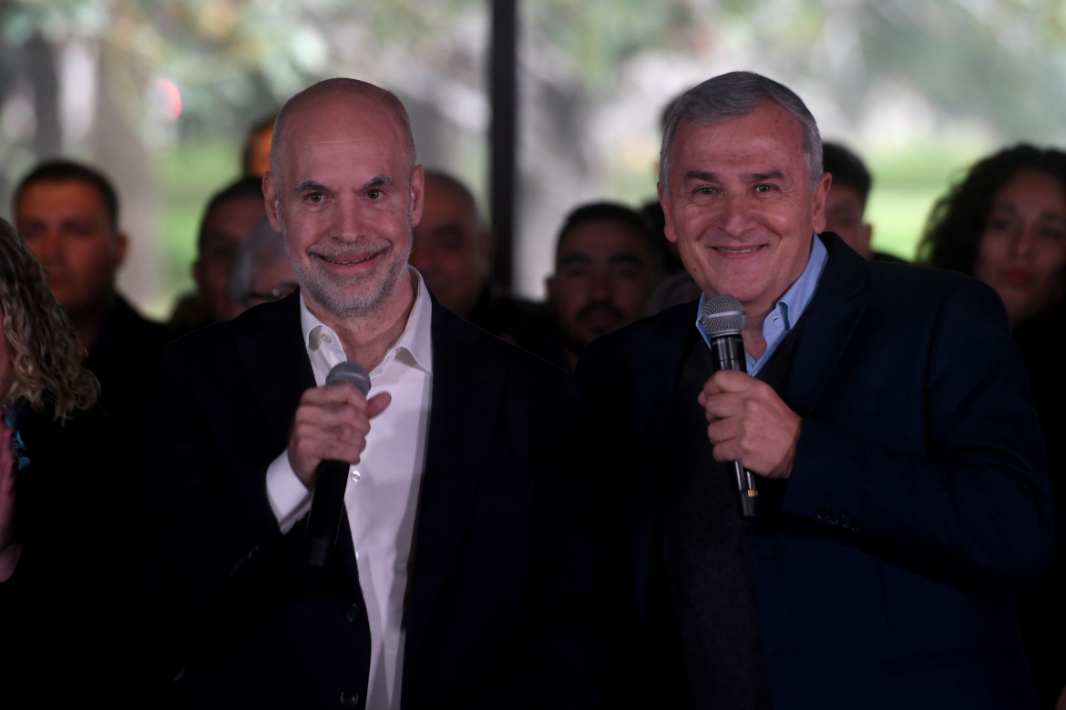 Horacio Rodríguez Larreta anunció que Gerardo Morales lo acompañará como vicepresidente en la fórmula de las PASO. Foto: Télam.