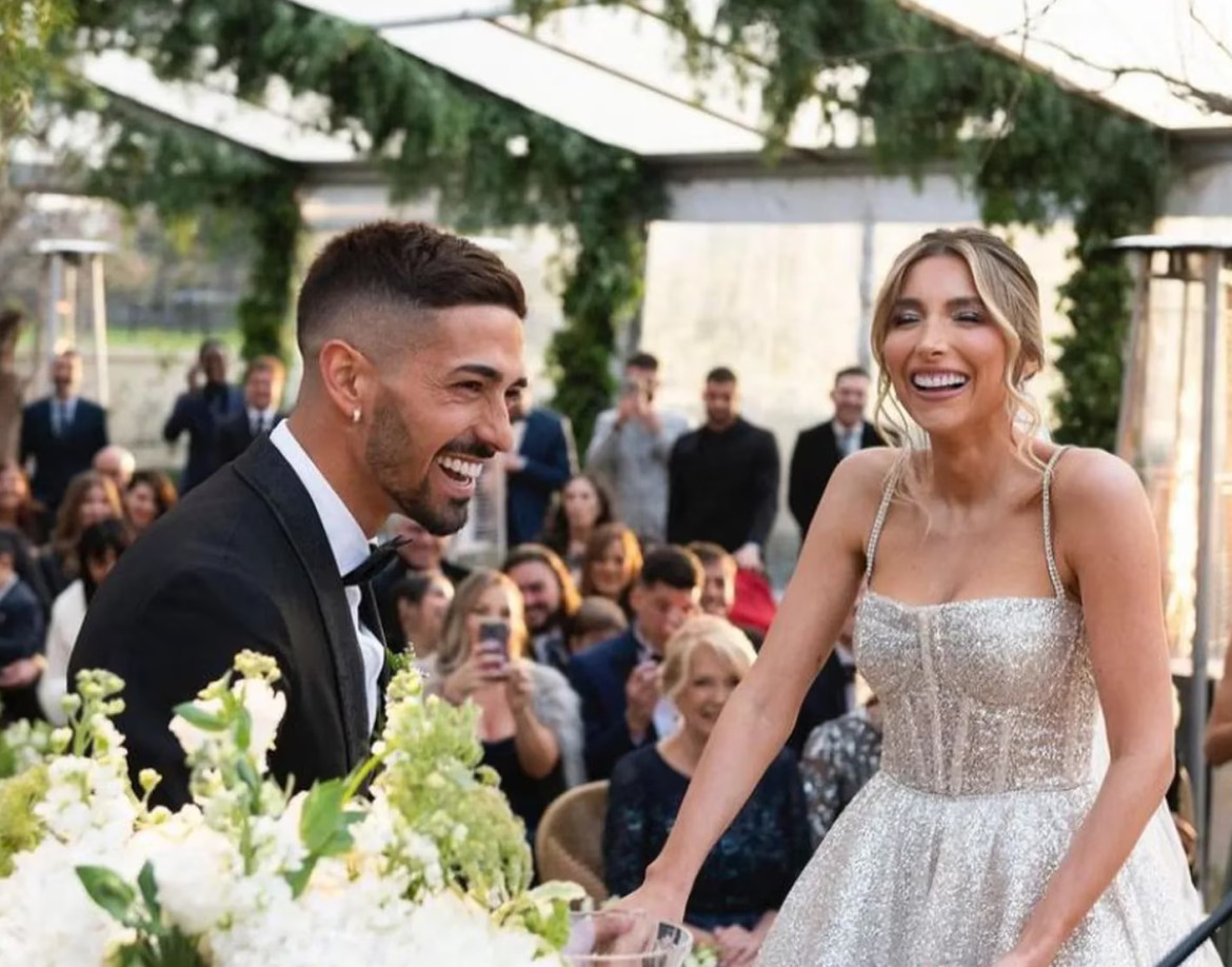 Manu Lanzini y Jennifer Reina en su casamiento. Foto: Instagram/manulanzini.