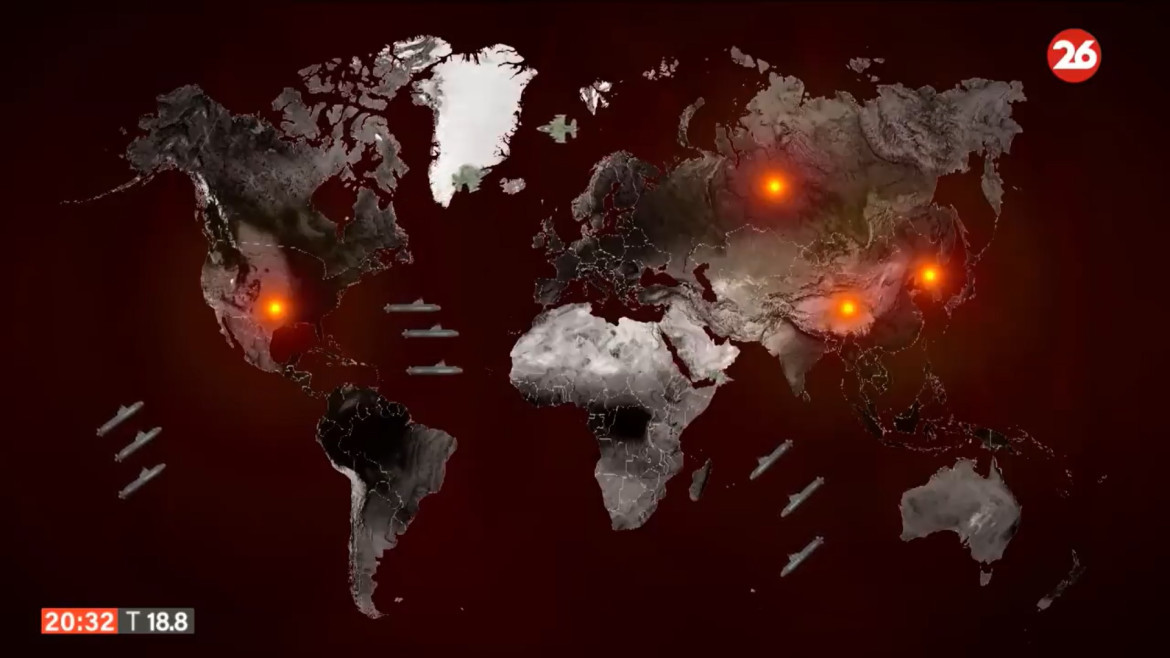 Mapa del mundo en una posible Tercera Guerra Mundial.