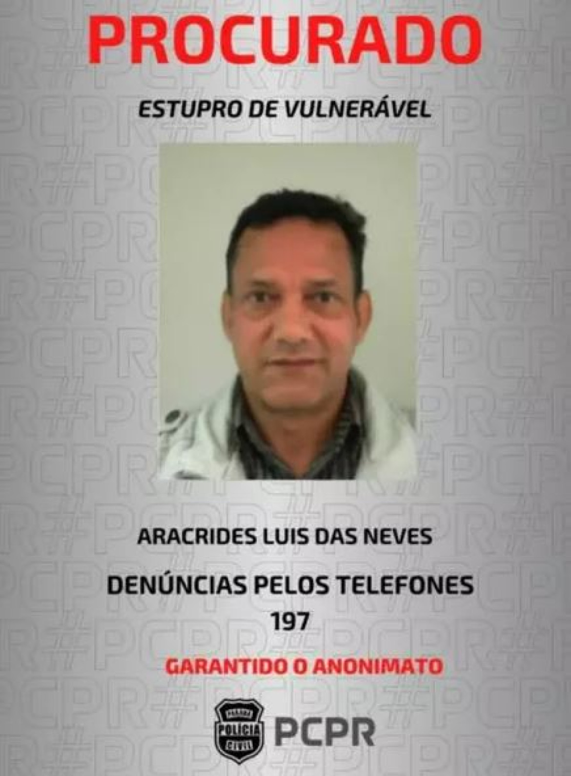 El aviso de búsqueda de Aracrides Luis Das Neves. Foto: Gentileza Clarín.