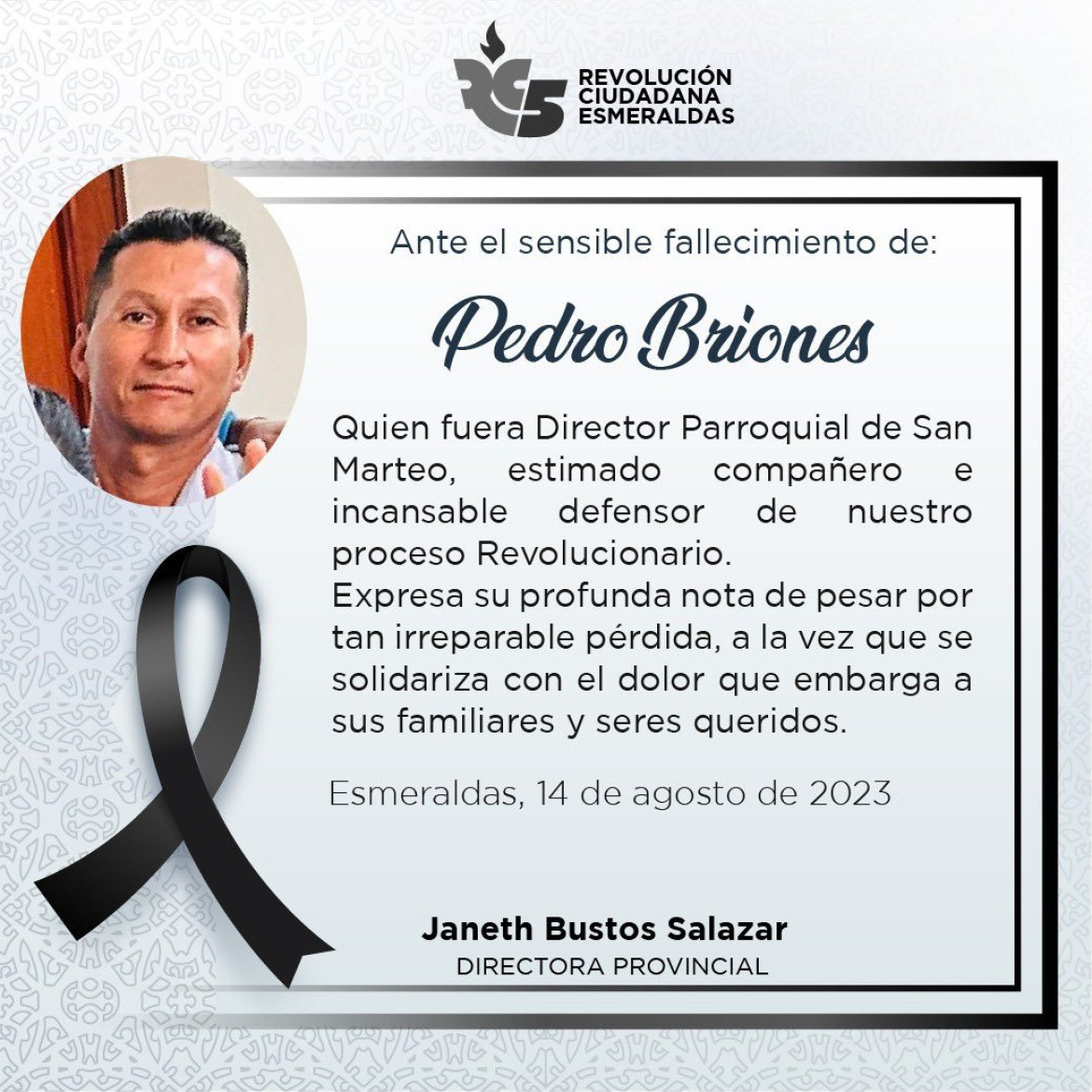 Pedro Briones. Foto: Twitter.