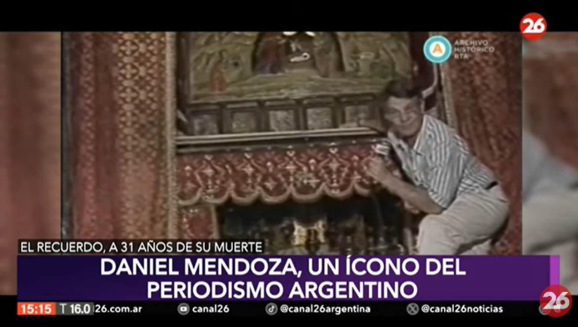 A 31 años del fallecimiento de Daniel Mendoza. Foto: Informe Canal 26.