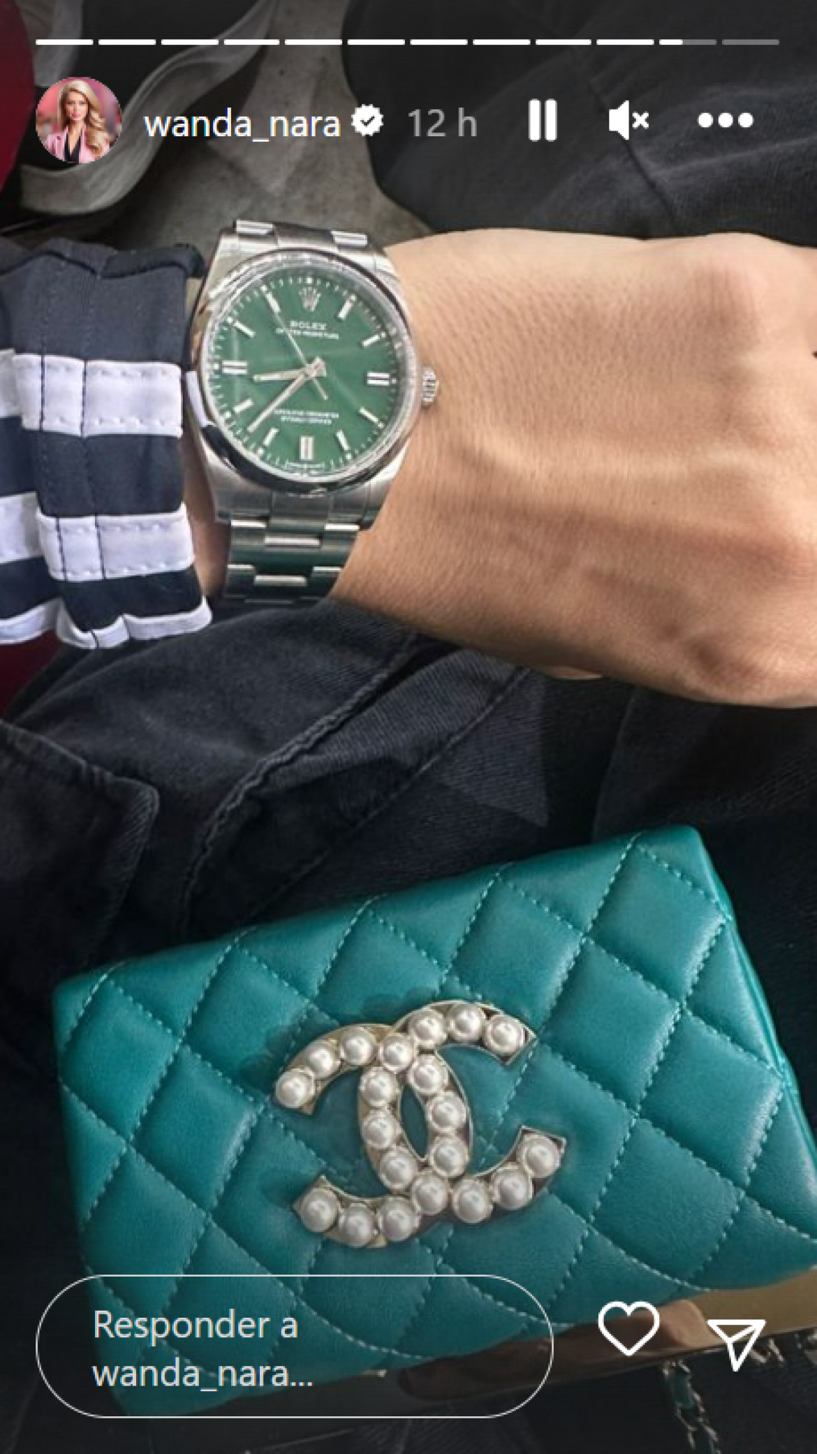 El lujoso bolso de Wanda Nara. Foto: Instagram.