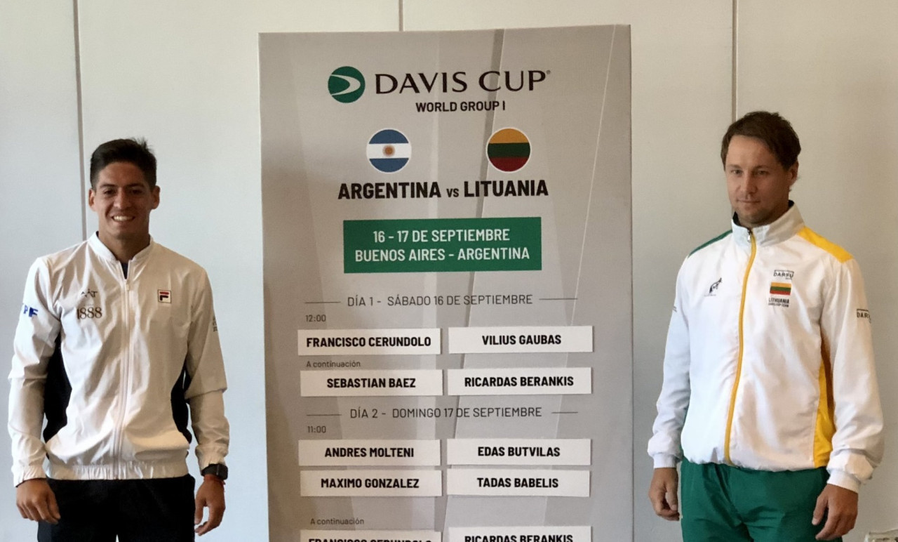 Sorteo Copa Davis entre Argentina y Lituania. Foto: @AATenis.
