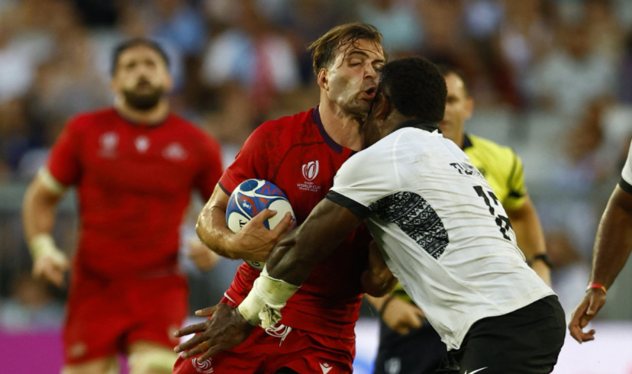 Jason Tuisova en el Mundial de Rugby 2023. Foto: REUTERS.