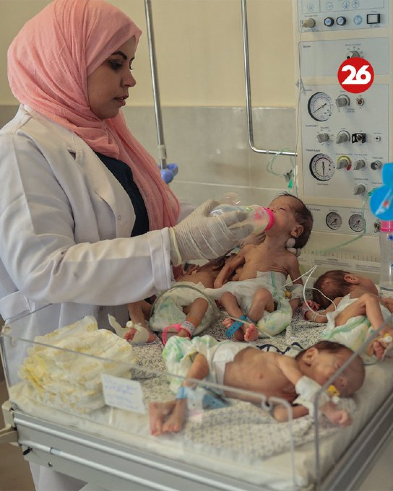 Bebes prematuros en el Hospital Al Arish.