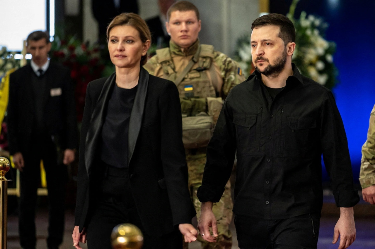 Olena Zelenska y Volodímir Zelenski. Foto: REUTERS.