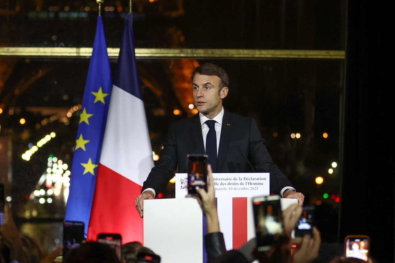 75 aniversario de la Declaración Universal de Derechos Humanos, Emmanuel Macron. Reuters